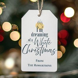 I'm Dreaming Of A White Wine Christmas Presentetikett
