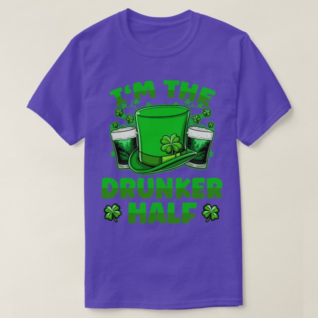 Im Drunker halv öl som dricker St patricks day 2 T Shirt (Design framsida)