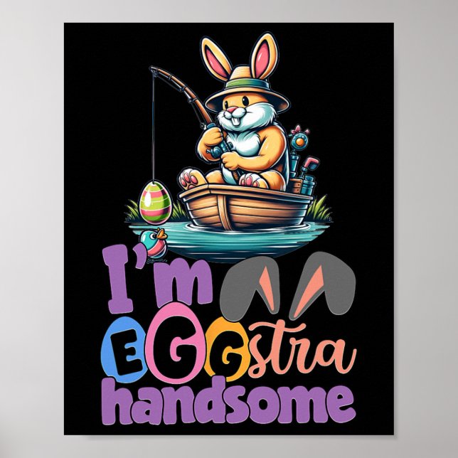 Im Eggstra Stilig Kanin Fiskar B Fisk Påsk Da Poster (Framsidan)