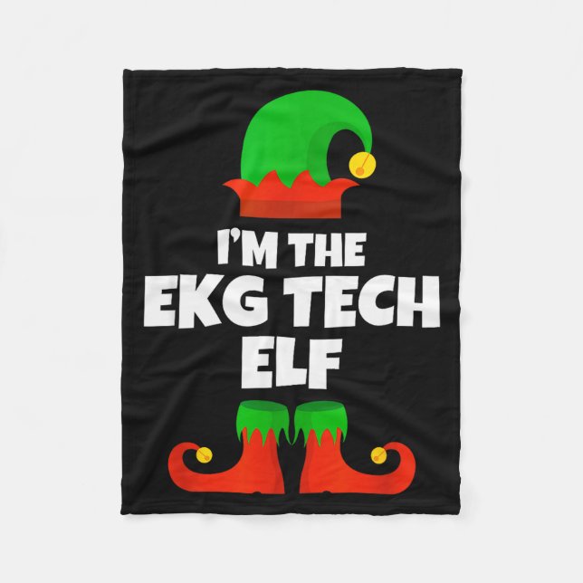 I'm Ekg Tech Elf Family Pajama Christmas Electroca Fleecefilt (Framsidan)