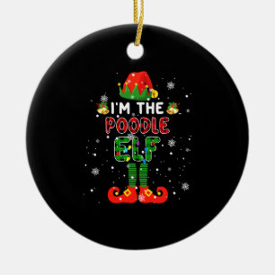 Im Elf Julafton Red Play Elf Costume Hund L Pudel Julgransprydnad Keramik