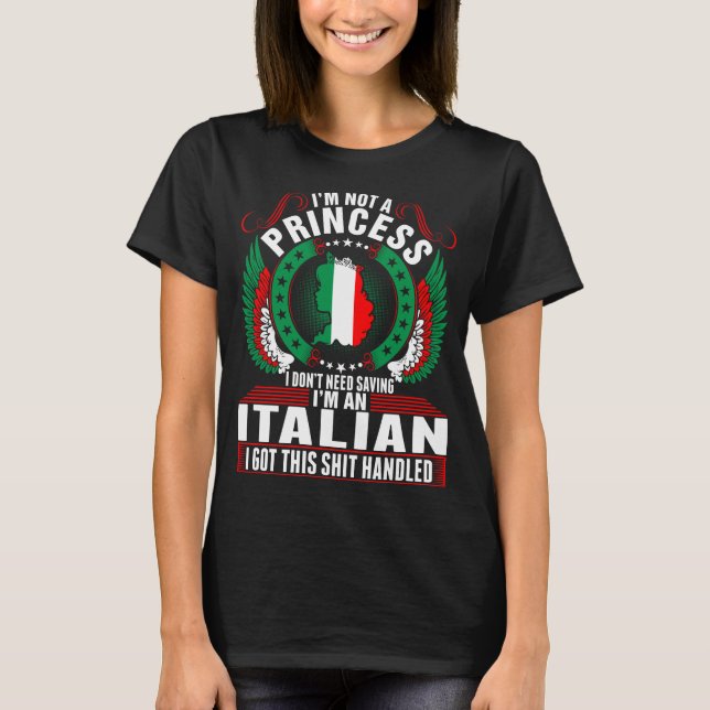 Im En italiensk prinsessa Tshirt T Shirt (Framsida)