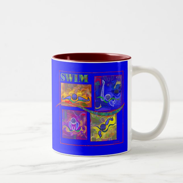 IM färgrik simmamugg för morgon Två-Tonad Mugg (Höger)