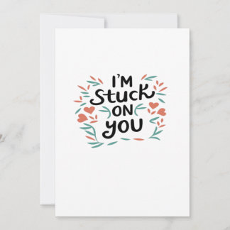 I'm fast på dig Valentines svart text Minimal Desi Julkort