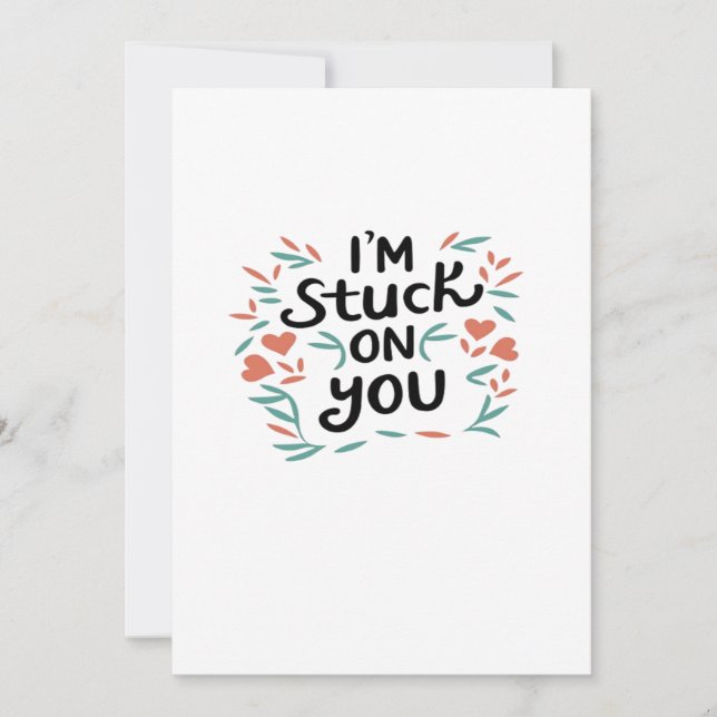 I'm fast på dig Valentines svart text Minimal Desi Julkort (Framsida)