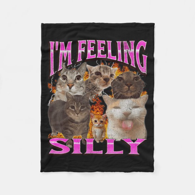 I'm Feeling Silly Funny Cat Meme Bootleg Graphic F Fleecefilt (Framsidan)