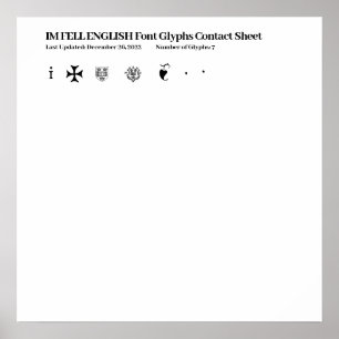 IM FELL ENGLISH-teckensnittsdiagram kontakt Lakan Poster
