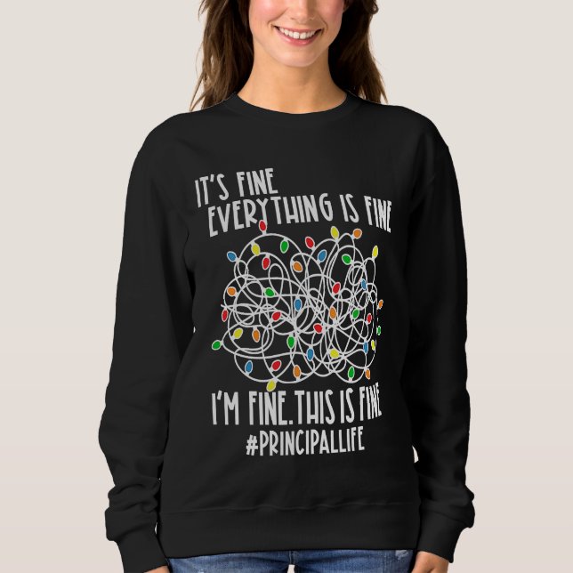 I'm Fine Everything Is Fine Christmas Lights Princ T Shirt (Framsida)