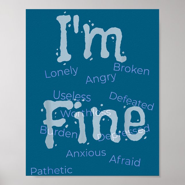 I'm Fine Suicide Prevention Awareness  Poster (Framsidan)