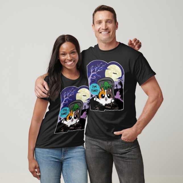 I'm fine with a zombie attack t shirt (Unisex)