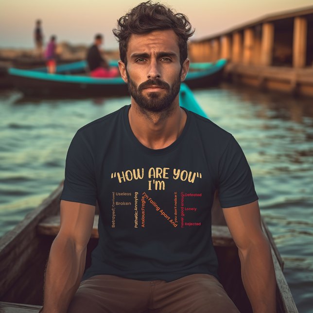 I'm Fine Word Art Mental Health T Shirt (Skapare uppladdad)