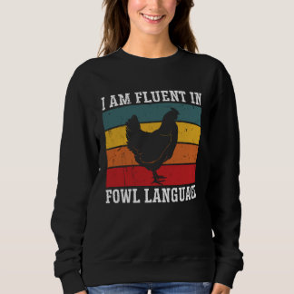 Im Fluent Fowl Chicken Language Farm  Retro Vintag T Shirt