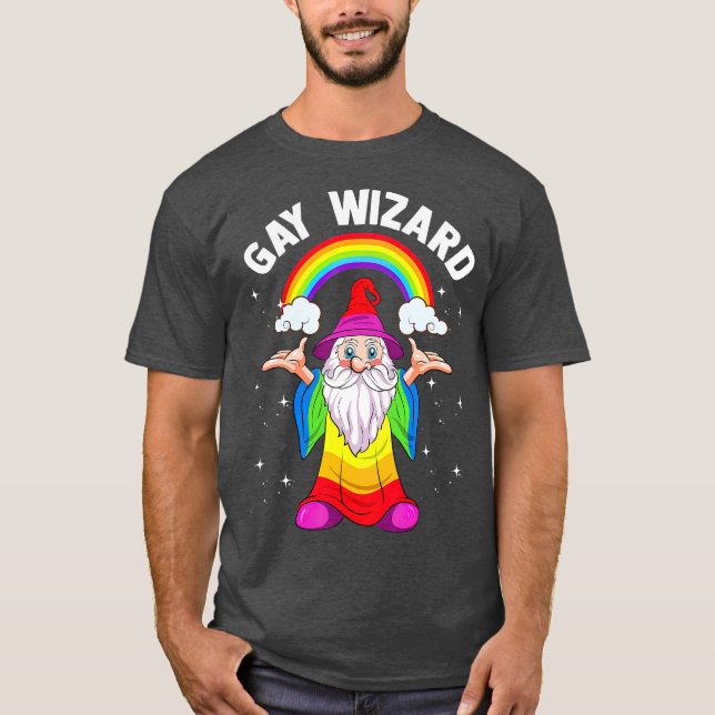 Im Gay Manar Boykompis Gift Rainbow Wizard LGB T Shirt (Framsida)