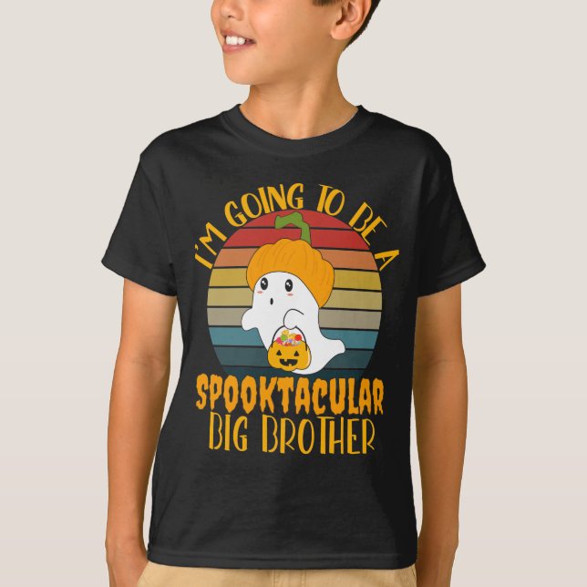I'M going to be a big brother Halloween Ghost T Shirt (Framsida)