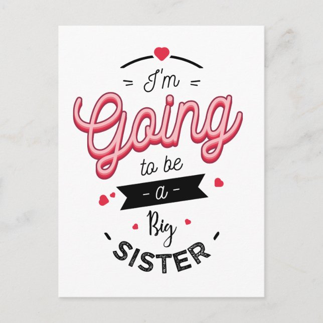 I'm going to be a big sister meddelande vykort (Framsida)