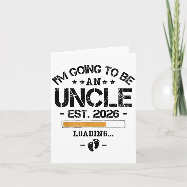 I'm Going To Be An Uncle 2026 - New Baby Announcem Kort (Framsida)