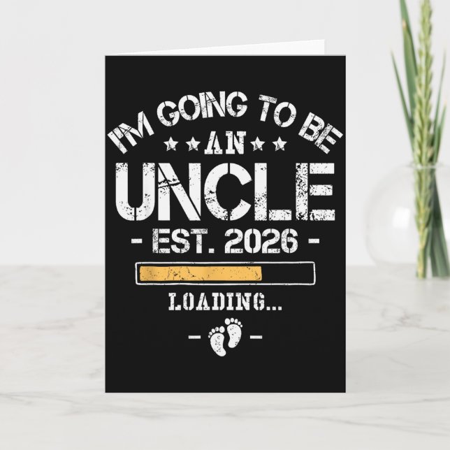 I'm Going To Be An Uncle 2026 - New Baby Announcem Kort (Framsida)