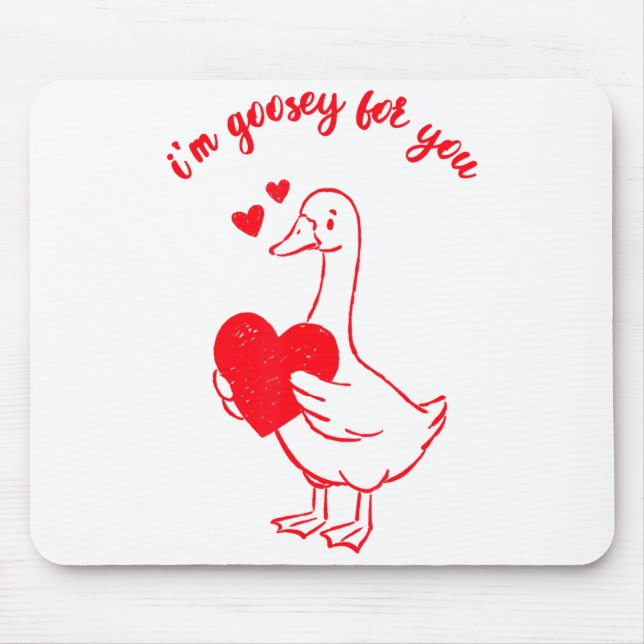 I'm Goosey For You Valentine Goose Hearts Minimal  Musmatta (Framsidan)