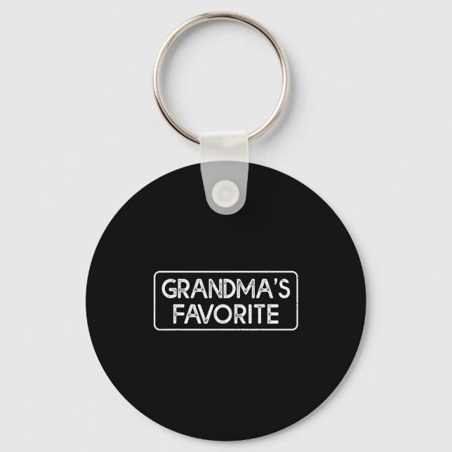 I'm Grandma's Favorite Funny Grandson Granddaughte Nyckelring (Framsida)