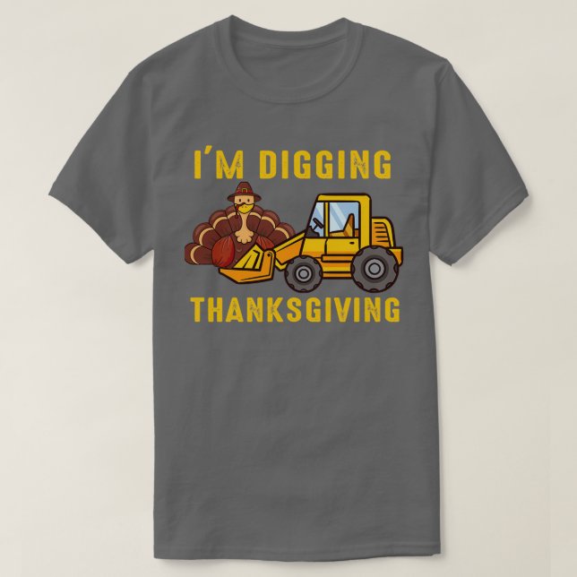 Im Gräver Thanksgiving Turkiet Tractor Småbarn Kid T Shirt (Design framsida)
