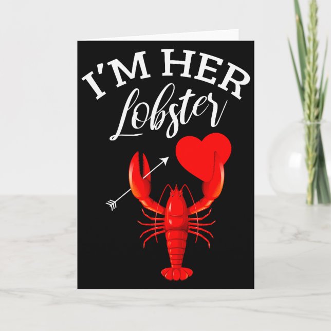 Im Her Lobster Heart Couple Matchande Present Vale Kort (Framsida)