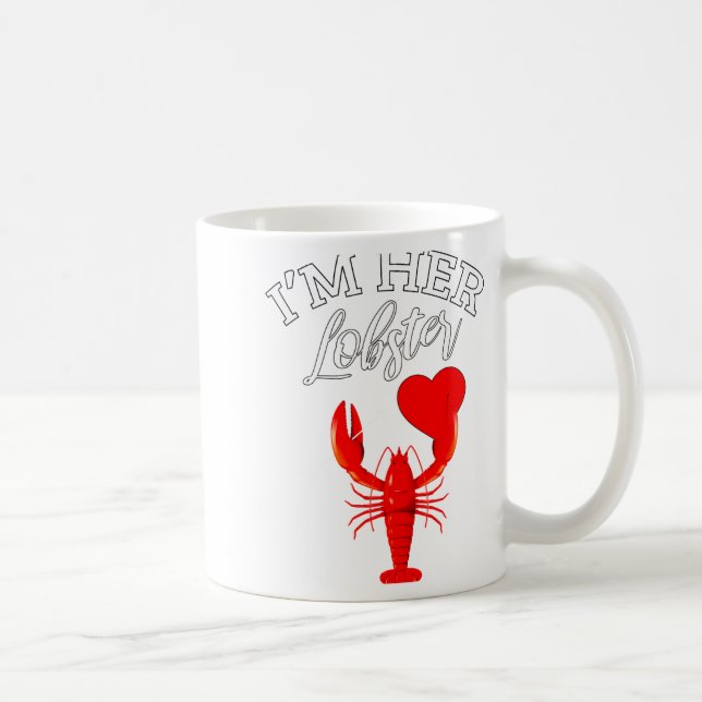 Im Her Lobster Heart Couple Matching Gift Valentin Kaffemugg (Höger)