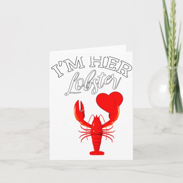 Im Her Lobster Heart Couple Matching Gift Valentin Kort (Framsida)
