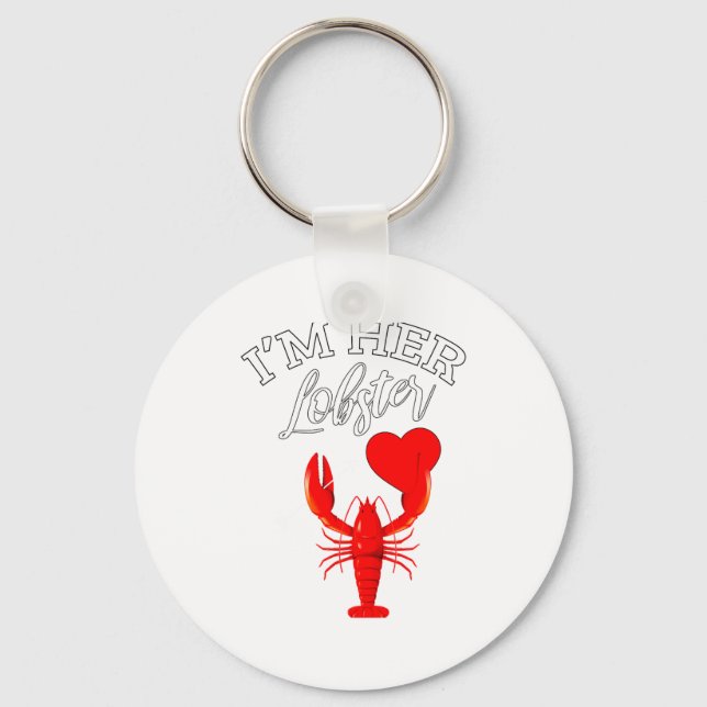Im Her Lobster Heart Couple Matching Gift Valentin Nyckelring (Framsida)