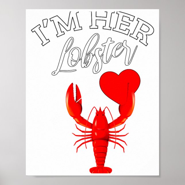 Im Her Lobster Heart Couple Matching Gift Valentin Poster (Framsidan)