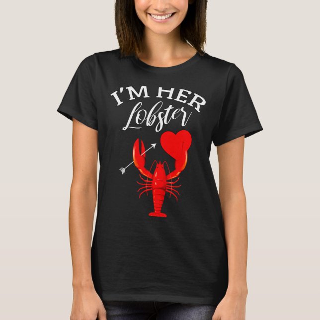 Im Her Lobster Heart Couple Matching Gift Valentin T Shirt (Framsida)