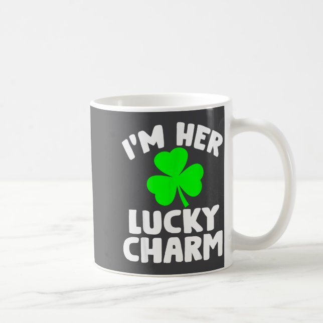 I'm Her Lucky Charm Funny Couples St Patrick's Day Kaffemugg (Höger)