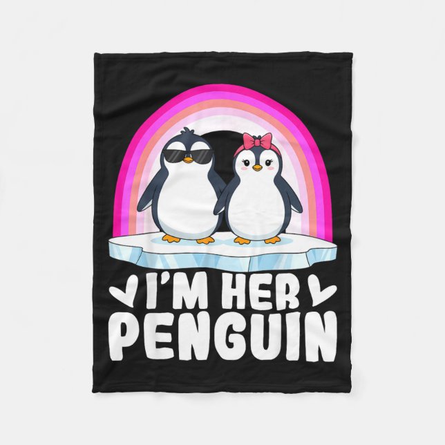 I'm Her Penguin Matching Couple Valentine Love Hea Fleecefilt (Framsidan)