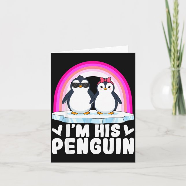 I'm Her Penguin Matching Couple Valentine Love Hea Kort (Framsida)