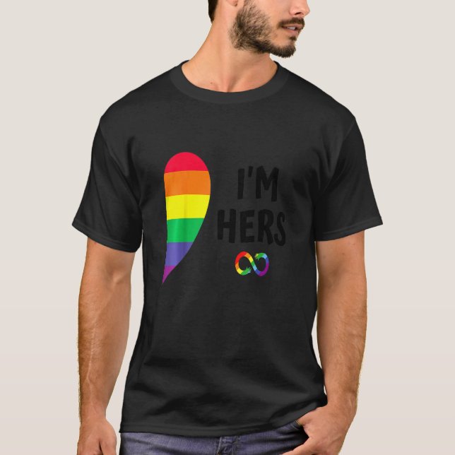 Im Hers delar min matchning för Lesbisk av Pride T Shirt (Framsida)