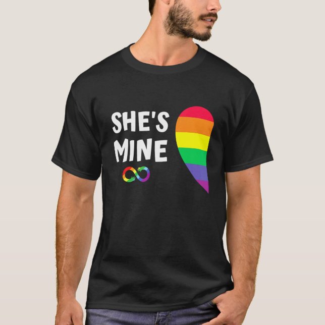 Im Hers delar min matchning för Lesbisk av Pride T Shirt (Framsida)