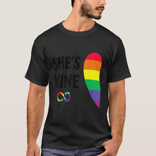 Im Hers delar min matchning för Lesbisk av Pride T Shirt (Framsida)