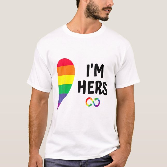 Im Hers delar min matchning för Lesbisk av Pride T Shirt (Framsida)