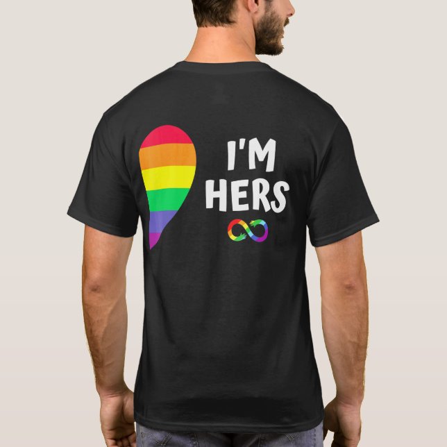 Im Hers delar min matchning för Lesbisk av Pride T Shirt (Baksida)
