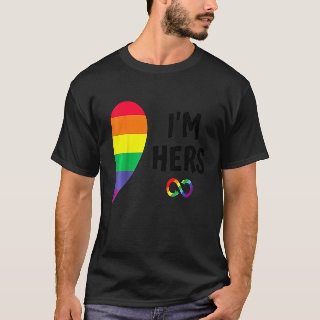 Im Hers delar min matchning för Lesbisk av Pride T Shirt (Framsida)