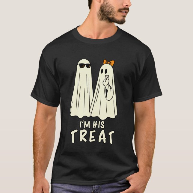 I'm His Treat Ghosts Funny Couple Matching Hallowe T Shirt (Framsida)