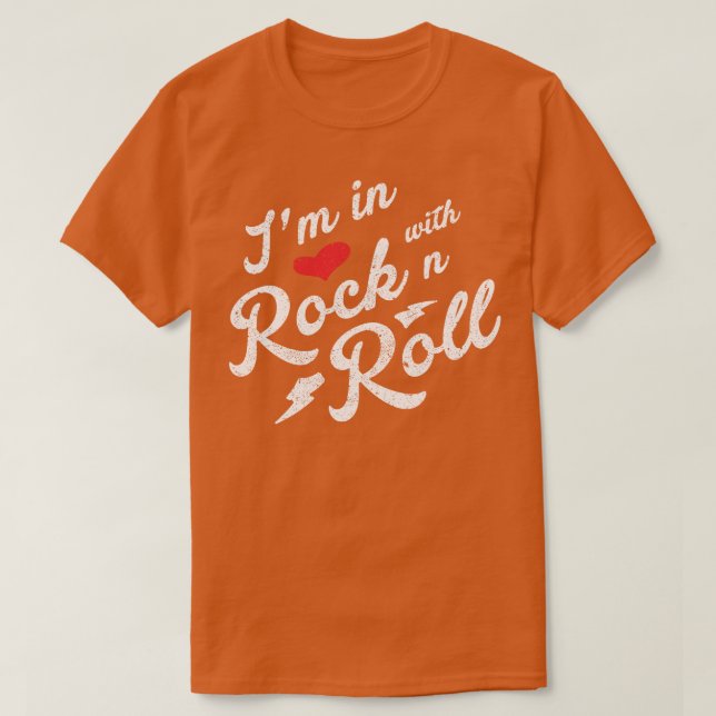 Im i Kärlek med Rock and roll T Shirt (Design framsida)