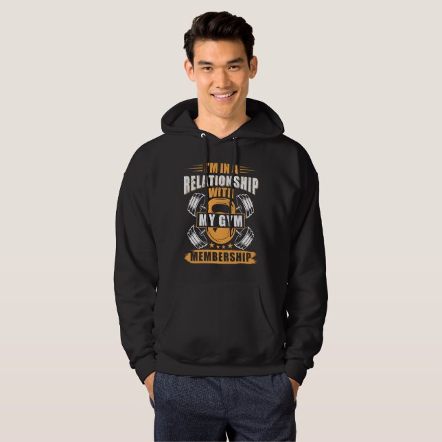 I'm in A Relationship With My Gym Fitness Gym Work Hoodie (Hel framsida)