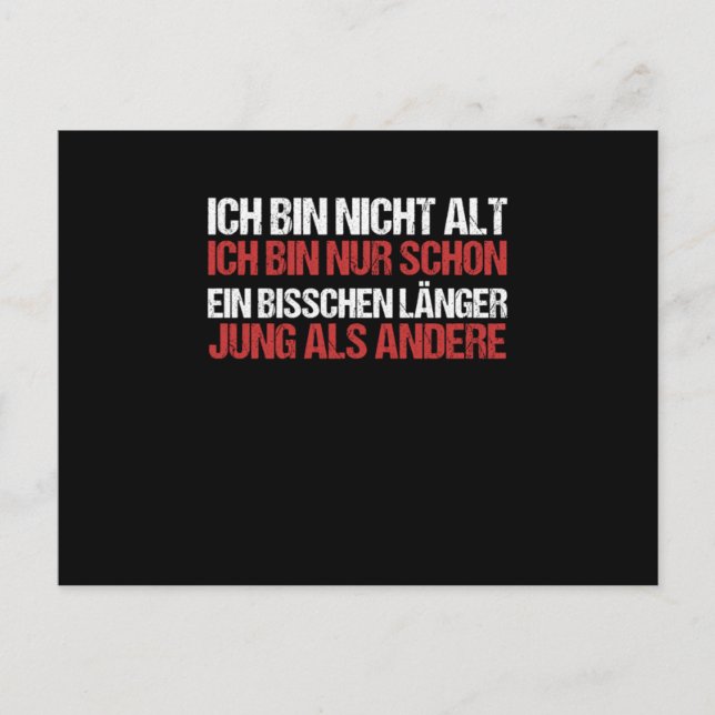 Im inte gammal jag har bara varit ung lite längre  vykort (Framsida)