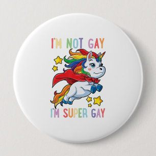 Im inte Gay Im Gay pride LGbt Flagga T Unicorn Knapp