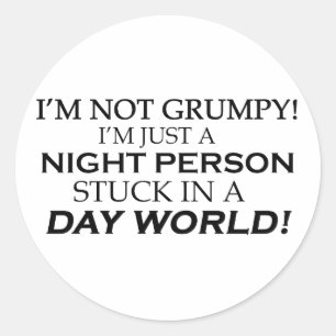 IM INTE GRUMPY RUNT KLISTERMÄRKE