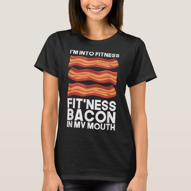 Im Into Fitness Bacon in my Mouth T Shirt Bbq Kött (Framsida)