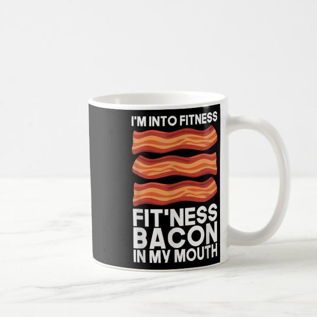 Im Into Fitness Bacon in my Mouth T Shirt Bbq Kött Kaffemugg (Höger)