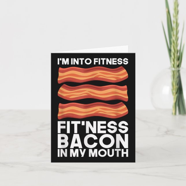 Im Into Fitness Bacon in my Mouth T Shirt Bbq Kött Kort (Framsida)