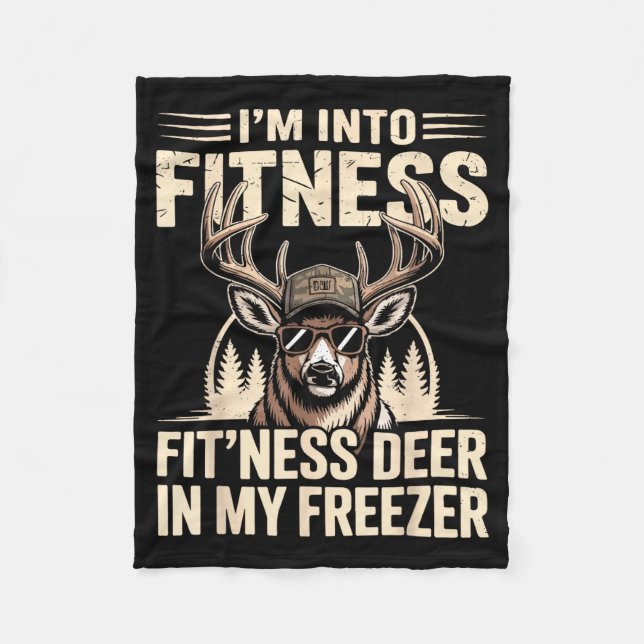 Im Into Fitness Fit'ness My Deer Zer Funny Hunting Fleecefilt (Framsidan)