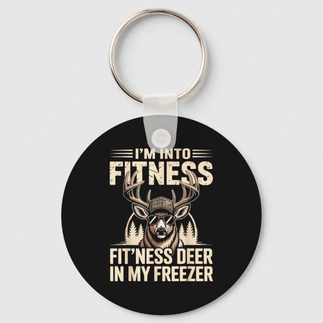 Im Into Fitness Fit'ness My Deer Zer Funny Hunting Nyckelring (Framsida)